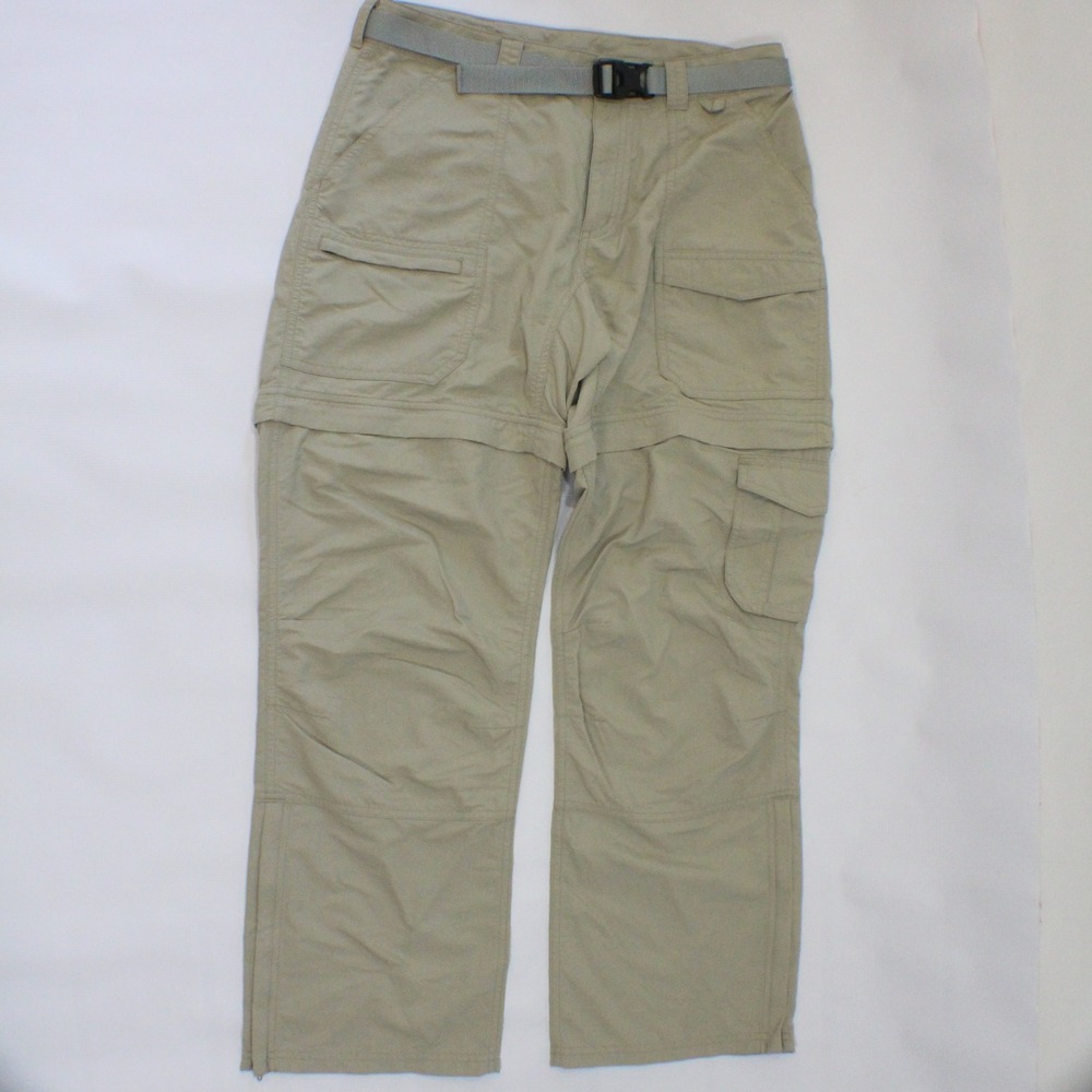 EMS Womens Convertible Hiking Pants Khaki Tan Zip Off Cargo Outdoor Size 8S